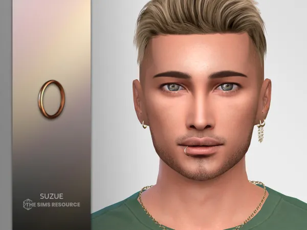 Alpha Kace V2 Lip Piercings by Suzue - The Sims 4 Custom Content