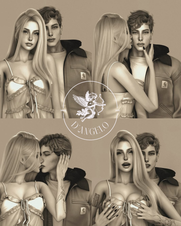 Mix Valentine's photobooth Posepack by d-angelo3d - The Sims 4 Custom Content
