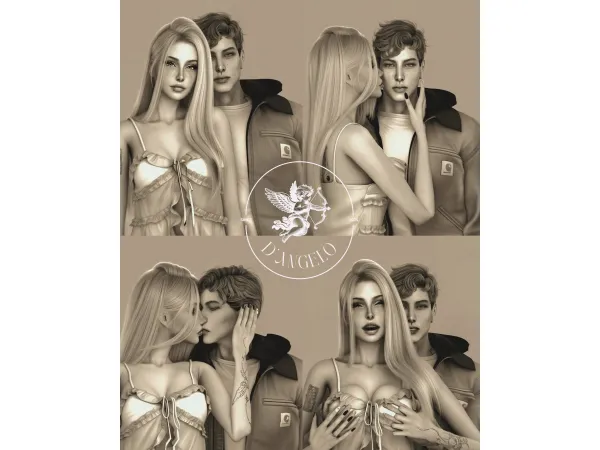 Mix Valentine's photobooth Posepack - The Sims 4 Custom Content