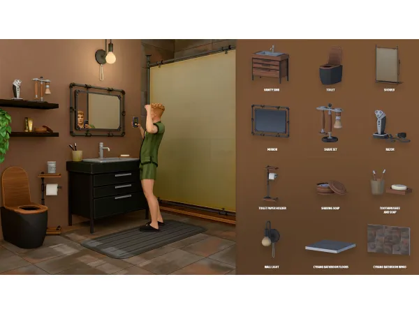 Maxis Match Cyrano Bathroom Part 1 by Modco Studios - The Sims 4 Custom Content