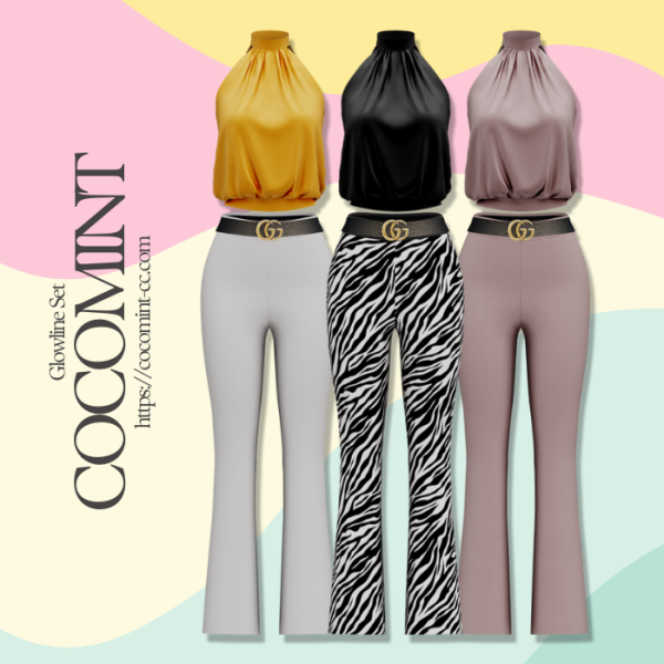 Alpha [cocomint] Glowline Set_Undressable by cocomint - The Sims 4 custom content