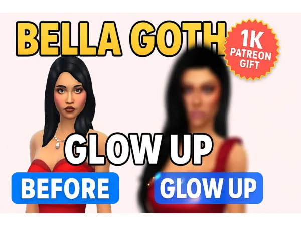 Alpha Bella Glow Up u2013 1K Patreon Gift by yolimi - The Sims 4 Custom Content