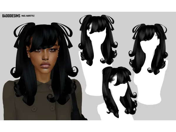 Mix MAEL HAIRSTYLE by BadddieSims - The Sims 4 Custom Content