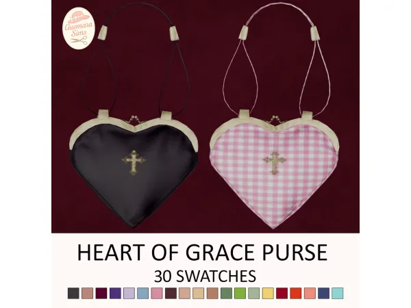 Alpha Heart of Grace Purse by guemarasims - The Sims 4 Custom Content