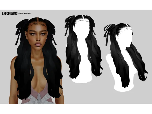 Mix NAWELL HAIRSTYLE by BadddieSims - The Sims 4 Custom Content