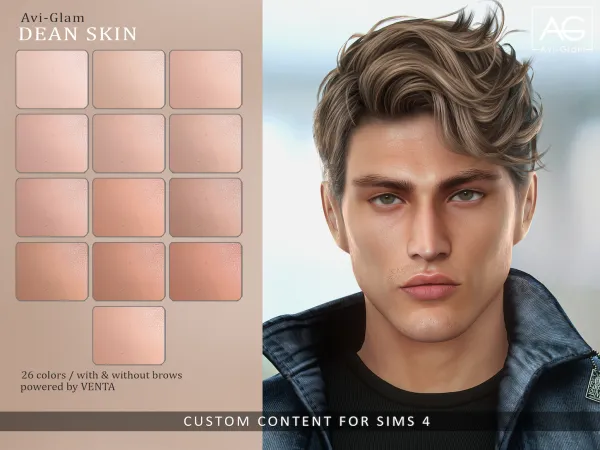 Alpha Avi Glam Dean Skin (Gift) - The Sims 4 Custom Content