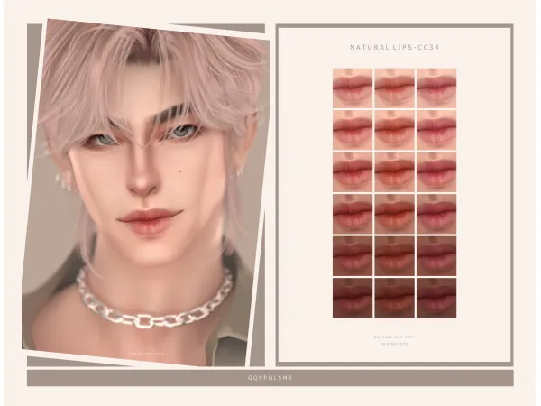 Alpha GPME GOLD Natural Lips CC34 by goppolsme - The Sims 4 Custom Content