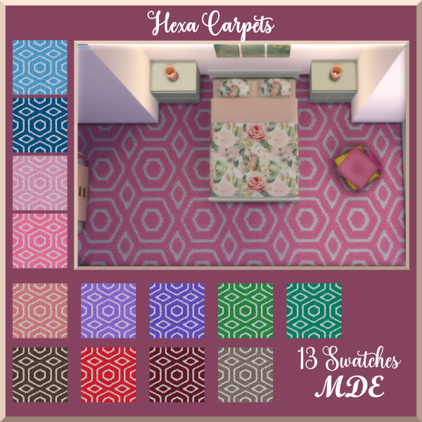 Alpha Hexa Carpets by mde - The Sims 4 Custom Content