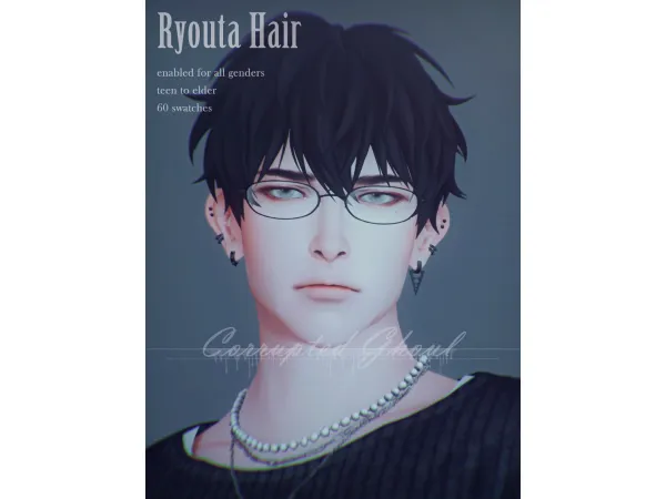 Maxis Match Hairstyle Ryouta by o0corruptedghoul0o - The Sims 4 Custom Content
