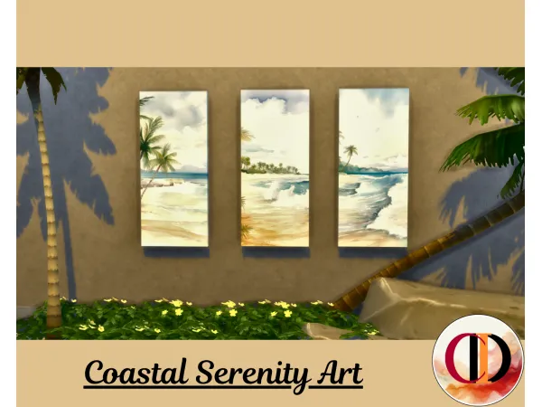 "Coastal Serenity Art" - Your Sims' Ocean Escape!