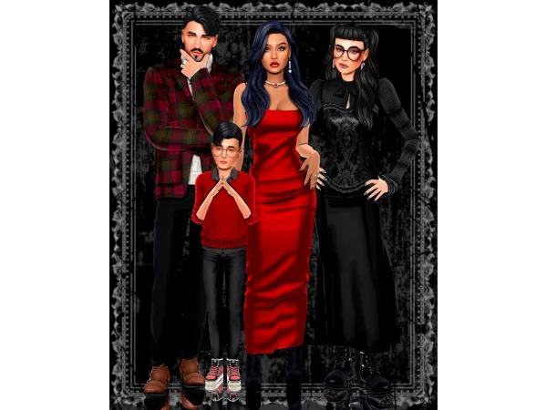 Mix Goth Family Makeover by Ladybugtrait - The Sims 4 Custom Content