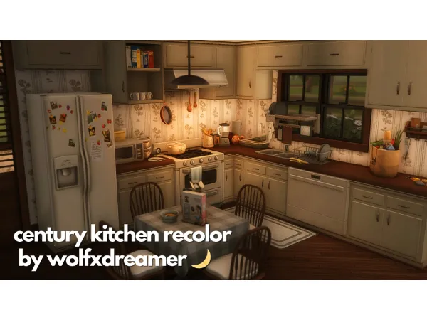 Maxis Match Century Kitchen Counter Recolor by wolfxdreamer - The Sims 4 Custom Content