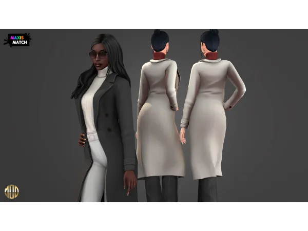 Maxis Match Maria Set Coat by Modco Studios - The Sims 4 Custom Content
