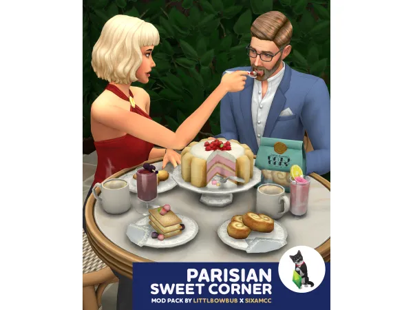 Maxis Match Parisian Sweet Corner by littlbowbub - The Sims 4 Custom Content