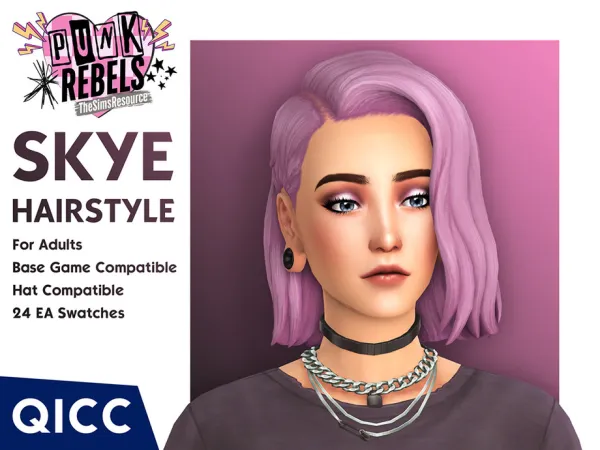 Maxis Match Punk Rebels Skye Hair by qicc - The Sims 4 Custom Content