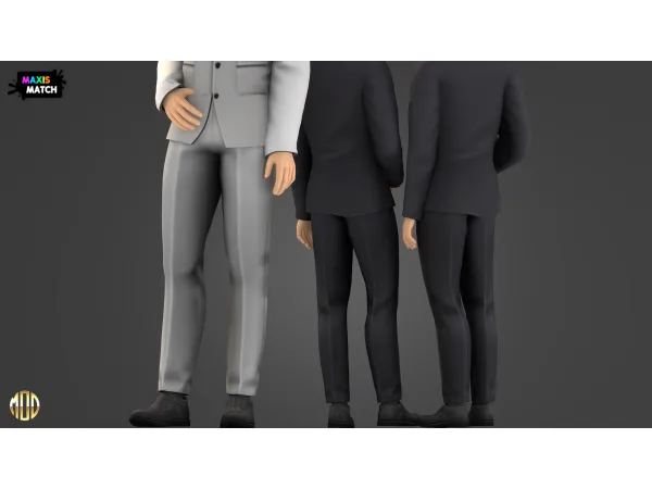 Maxis Match Luke Set Suit Pants by Modco Studios - The Sims 4 Custom Content