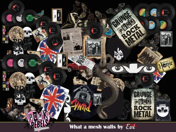 Alpha What a mess walls by evi - The Sims 4 Custom Content