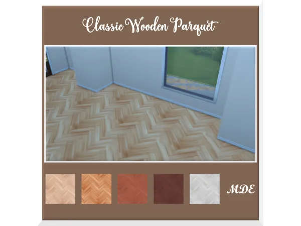 Maxis Match Classic Wooden Parquet by MDEMDE - The Sims 4 Custom Content