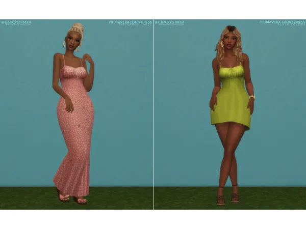 Maxis Match PRIMAVERA SHORT LONG DRESS by candysims4 - The Sims 4 Custom Content