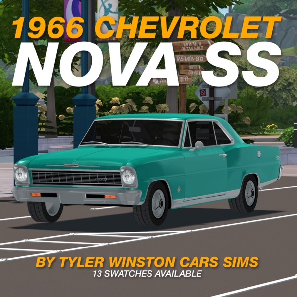 Alpha Tyler Winston Cars 1966 Chevrolet Nova SS by tylerwcars - The Sims 4 Custom Content