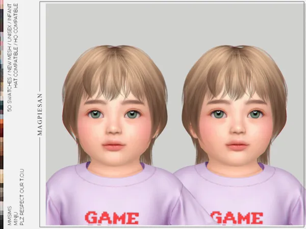 Alpha Minju Hair for Infant by magpiesan - The Sims 4 Custom Content
