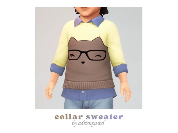 Maxis Match Collar Sweater (Toddlers) by adrienpastel - The Sims 4 Custom Content