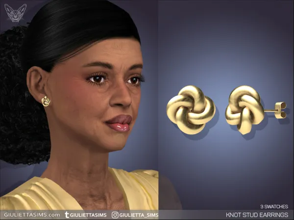 Alpha Simple Knot Stud Earrings - The Sims 4 Custom Content
