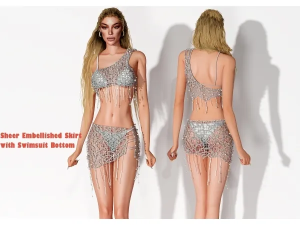 Alpha Sheer Embellished Skirt with Swimsuit Bottom cool_content_star - The Sims 4 Custom Content