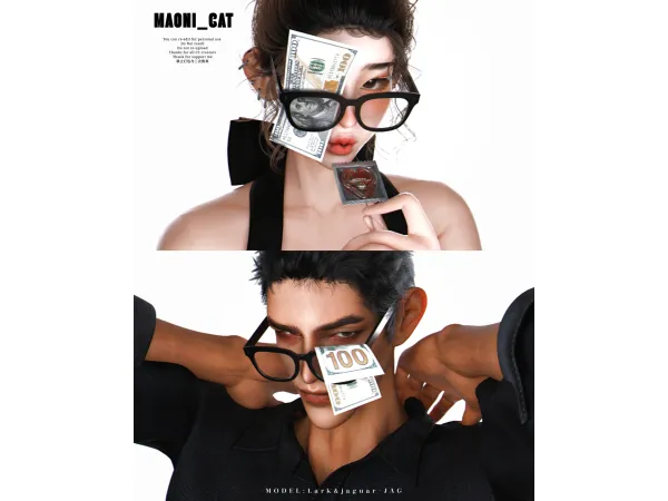 Alpha 25 07 Money is supreme Glasses by Maonicat - The Sims 4 Custom Content
