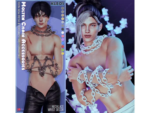 Alpha Molten Chain Accessories by PEACH - The Sims 4 Custom Content