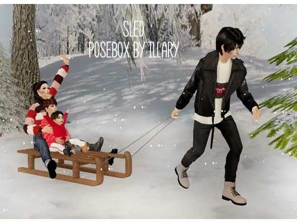 Day 1 Sled posebox by illary decor sled by Veronichka - The Sims 2 Custom Content