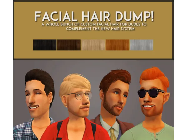 Sims 2 Mix  CC: Mikexx2 | Facial Hair Dump