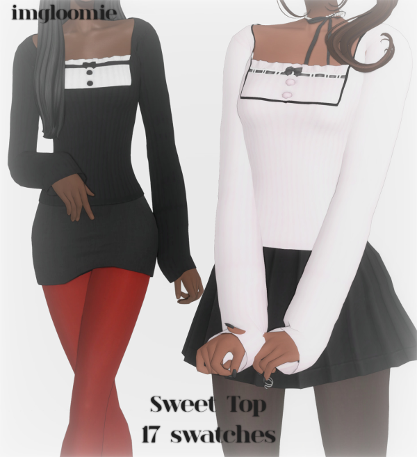 Maxis Match SWEET TOP by simsfinds - The Sims 4 Custom Content