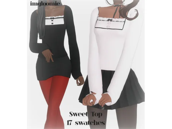 Maxis Match SWEET TOP by imgloomie - The Sims 4 Custom Content