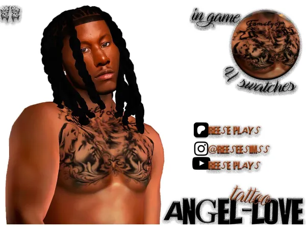 Mix Angel Love Chest Tattoo by reeseplays - The Sims 4 Custom Content