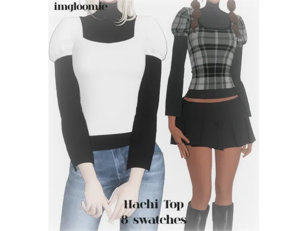 Maxis Match HACHI TOP by imgloomie - The Sims 4 Custom Content