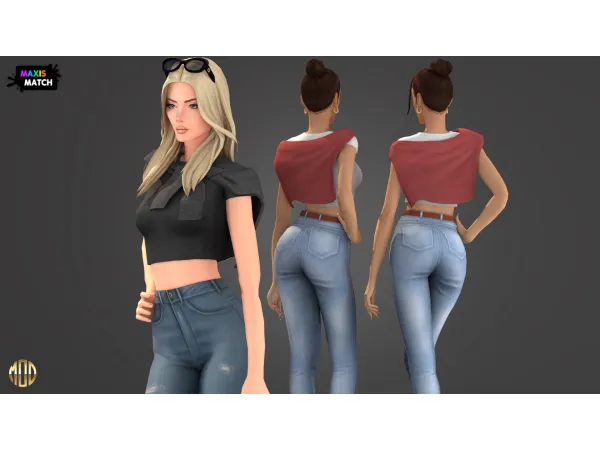 Maxis Match Isla Set Top by Modco Studios - The Sims 4 Custom Content