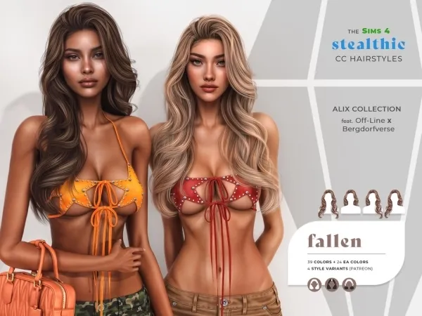 Alpha Stealthic Fallen Hair by stealthic - The Sims 4 Custom Content