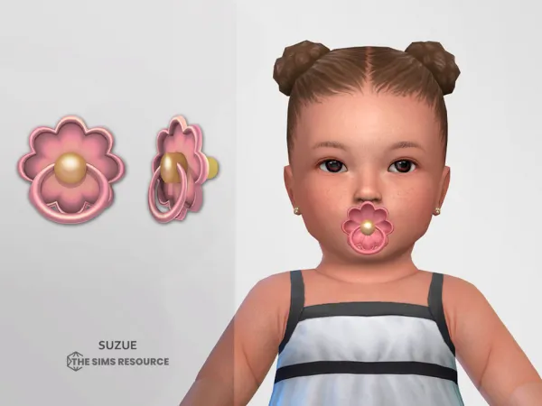Maxis Match Flower Pacifier Infant by Suzue - The Sims 4 Custom Content