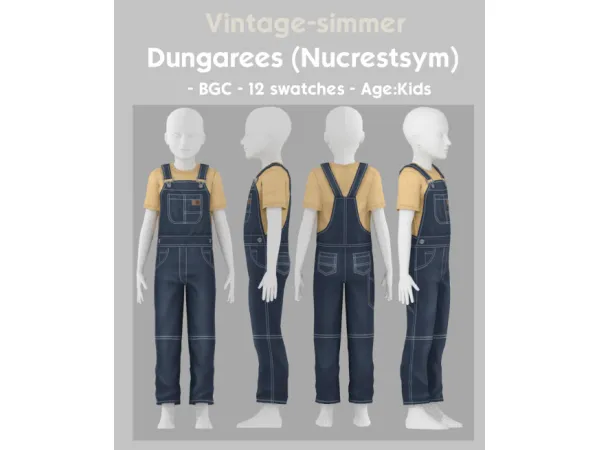 Maxis Match Maxis Match Dungarees for Kids 3 simmer by vintage - The Sims 4 Custom Content