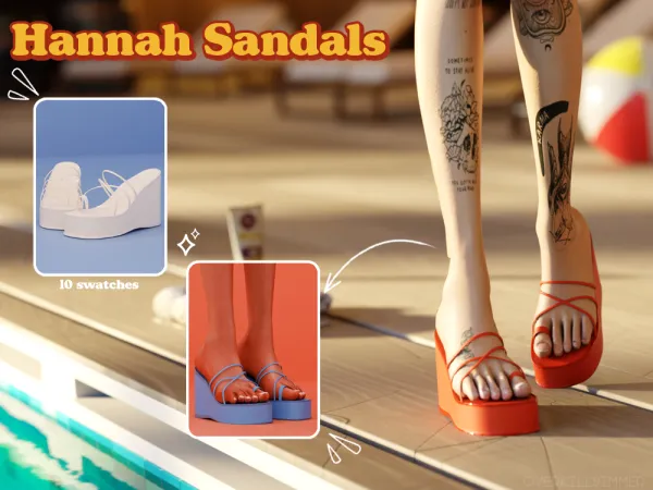 Alpha Hannah Sandals - The Sims 4 Custom Content