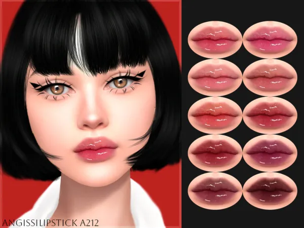Alpha Lipstick A212 by ANGISSI - The Sims 4 Custom Content