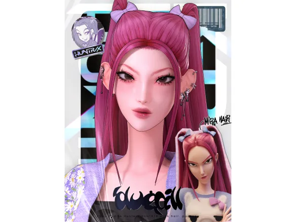 Maxis Match HUNTRX MIRA hair by xbluepillx - The Sims 4 Custom Content