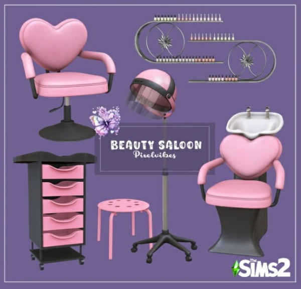 Heart Hair Saloon by simsfinds - The Sims 2 Custom Content
