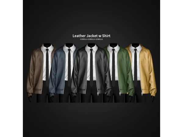 Alpha Leather Jacket w Shirt by gorillax3 - The Sims 4 Custom Content