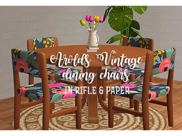 [ ] 4t2 pierisim arold vintage dining chair in rifle paper - The Sims 2 Custom Content