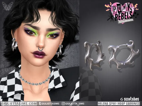 Alpha Helena Spiky Hoop Earrings - The Sims 4 Custom Content