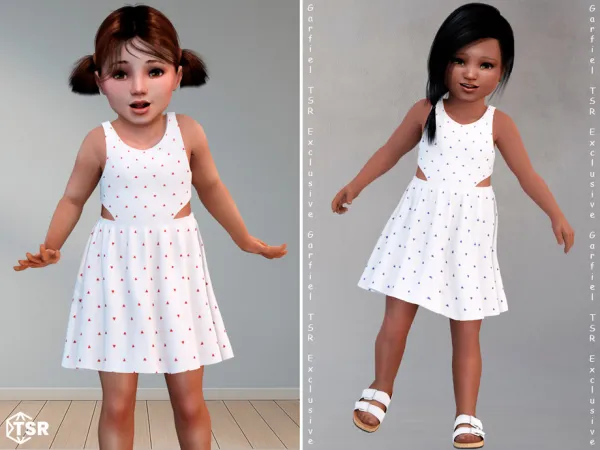 Maxis Match Sleeveless dress with cutouts and tiny triangles by Garfiel - The Sims 4 Custom Content