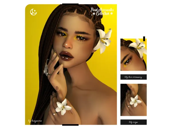 Maxis Match Lily Floral Accessories Collection - The Sims 4 Custom Content