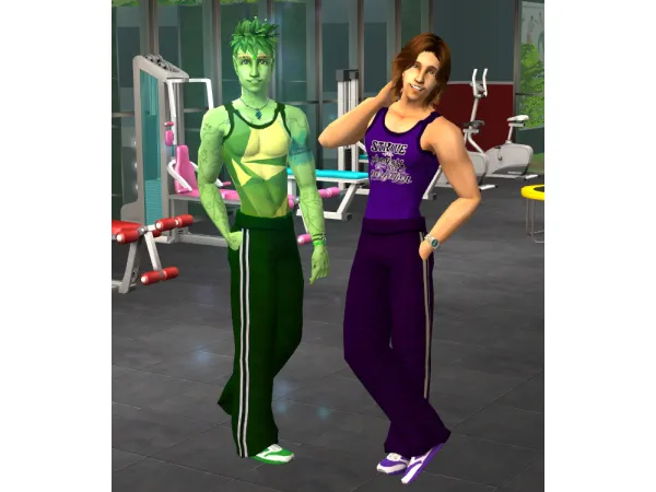 Sims 2 Maxis Match  CC: Blue Heaven Sims' Midnight Workout LLB Outfit Recolor by alderlock